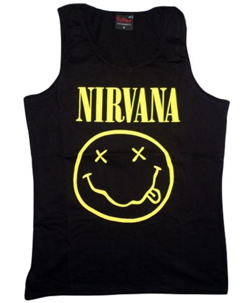 Nirvana Baskılı Sıfır Kol T-Shirt