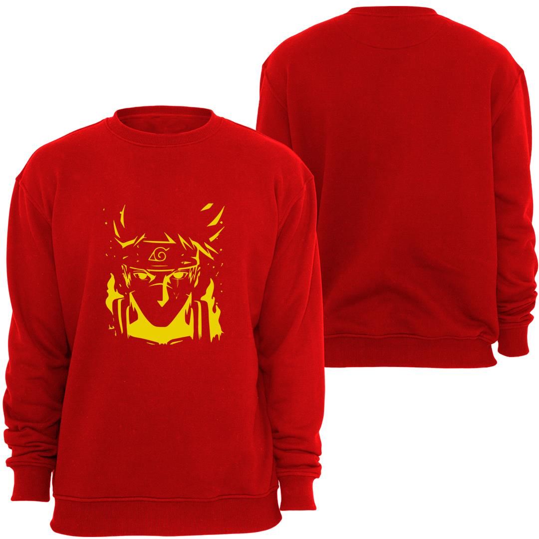 Naruto Anime Baskılı Bisiklet Yaka Sweatshirt
