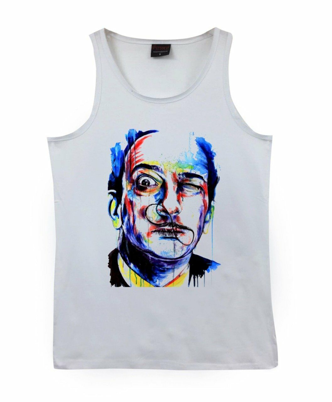 Salvador Dali Baskılı Sıfır Kol T-Shirt