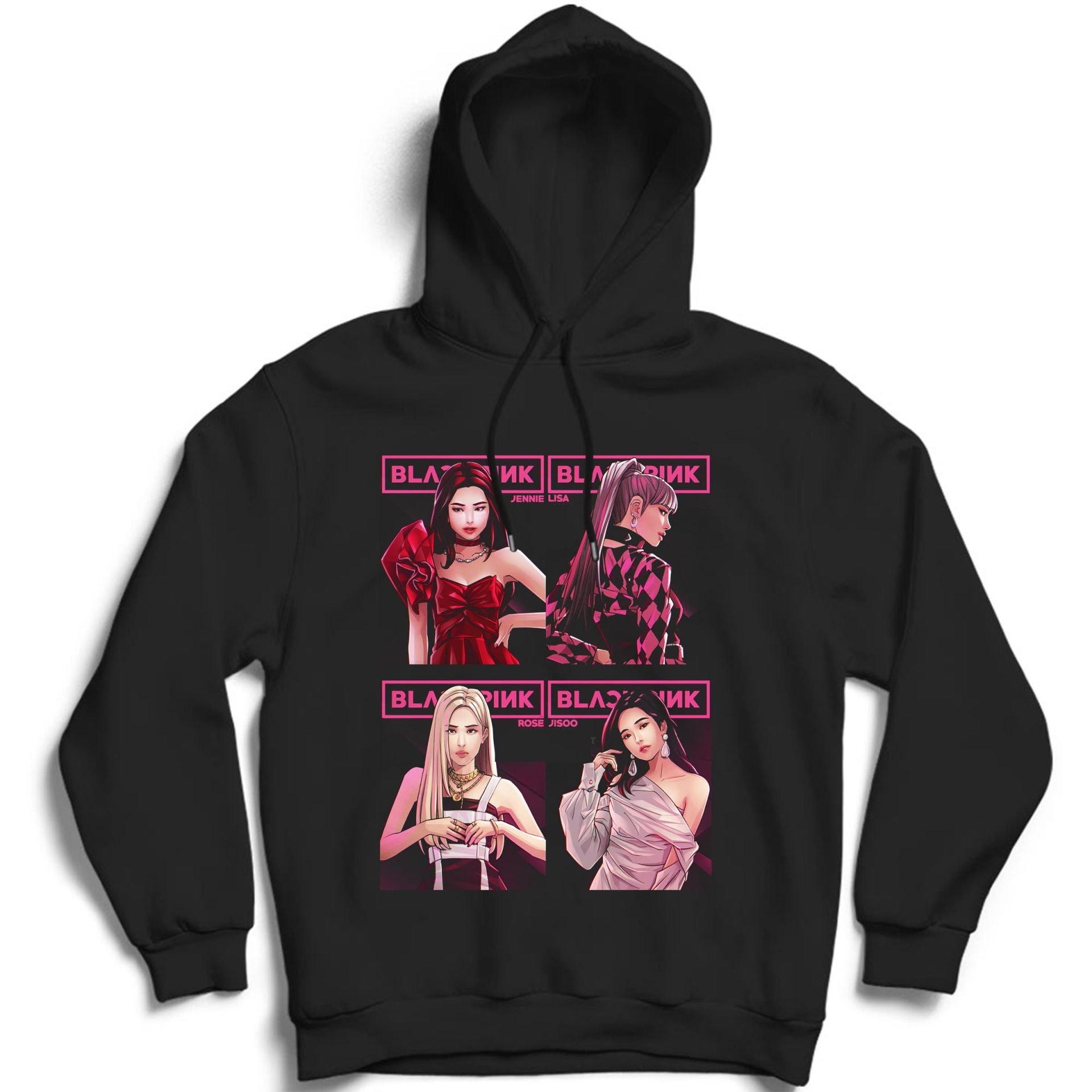 Blackpink KPop Black Pink Ozel Tasar m Kapu onlu Unisex Sweatshirt S YAH L