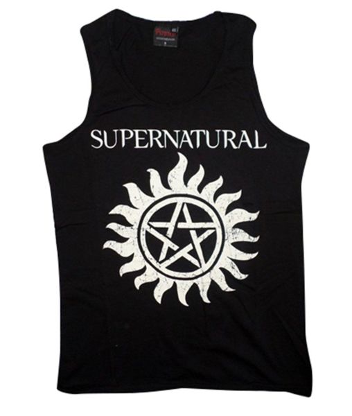 Supernatural Baskılı Sıfır Kol T-Shirt