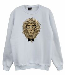 Aslan Gözlüklü Baskılı Sweatshirt