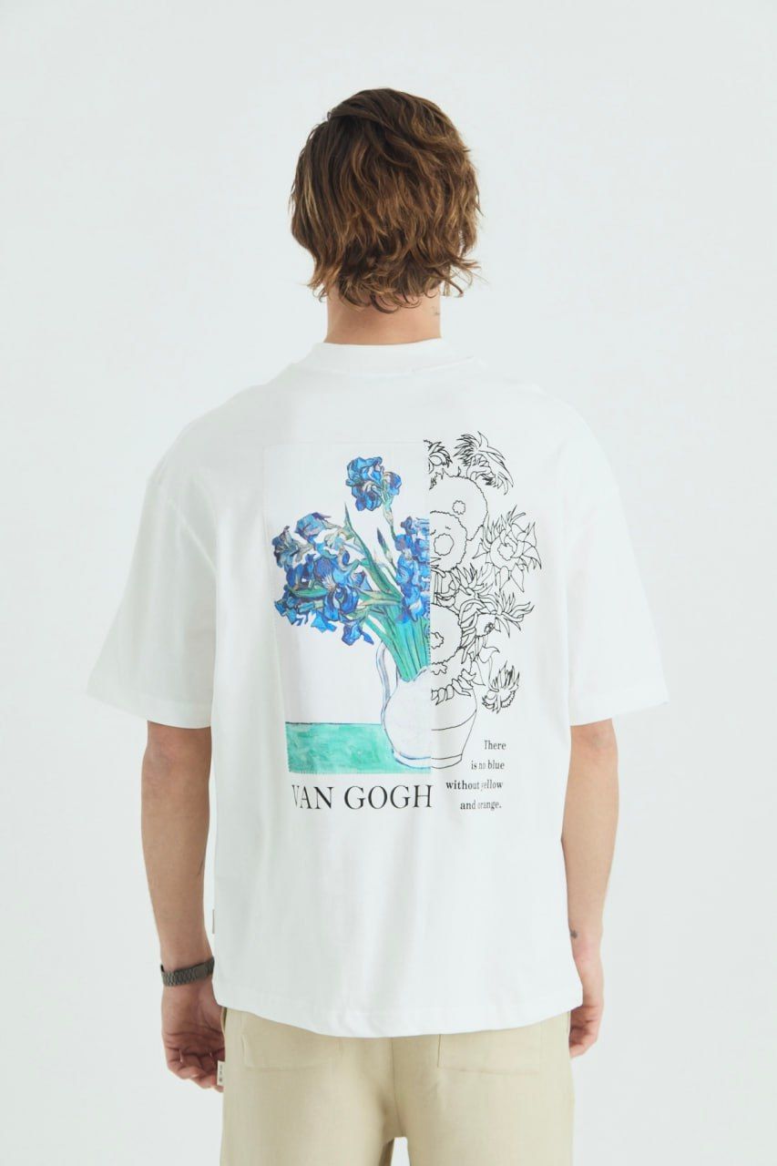 Vincent Van Gogh Baskılı Unisex %100 Pamuk T-shirt