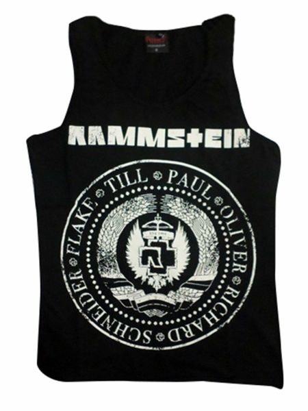 Rammstein Baskılı Sıfır Kol T-Shirt