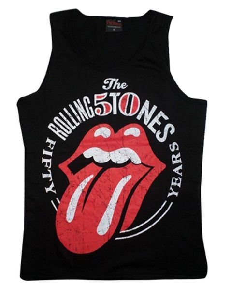 Rolling Stones Baskılı Sıfır Kol T-Shirt