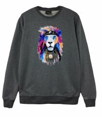 Aslan Kızılderili Baskılı Sweatshirt