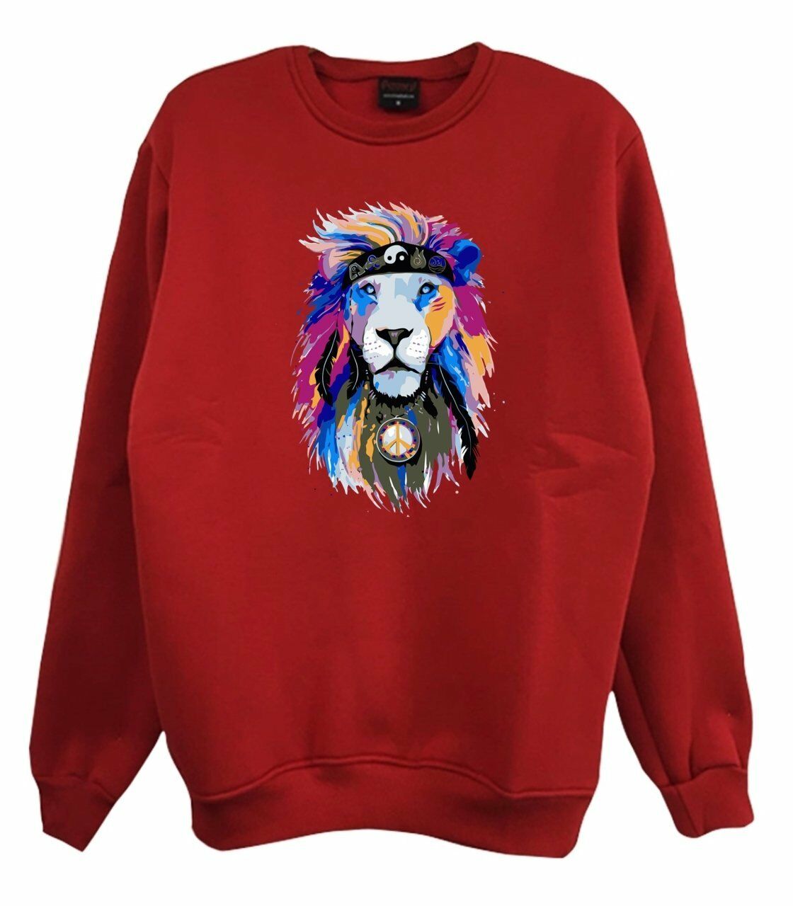 Aslan Kızılderili Baskılı Sweatshirt