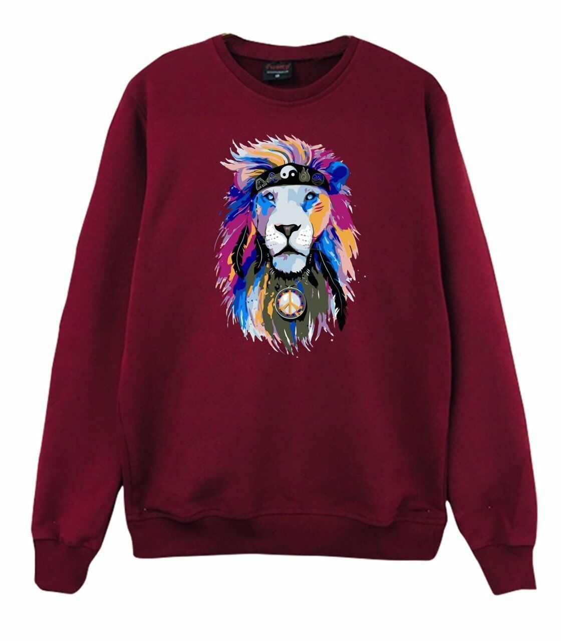 Aslan Kızılderili Baskılı Sweatshirt