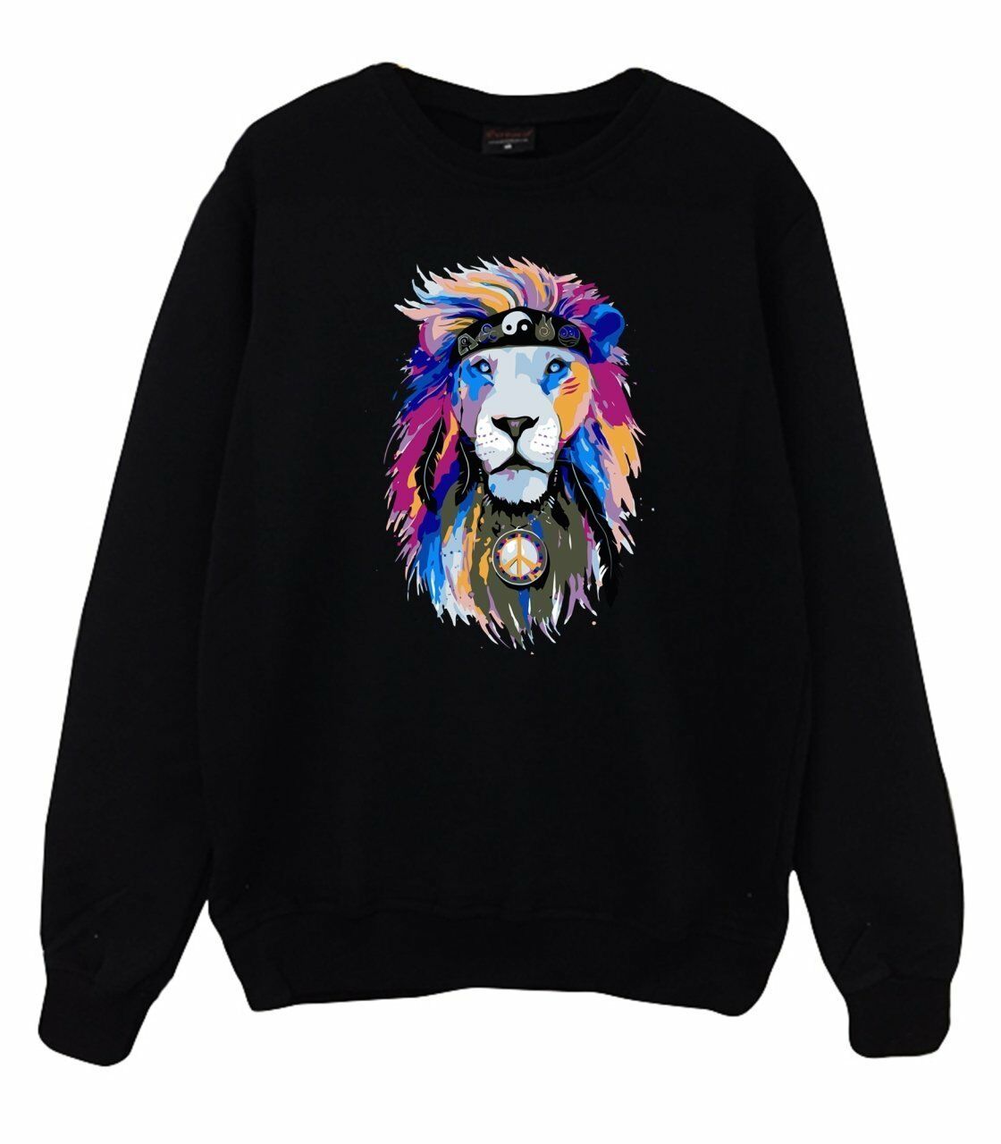 Aslan Kızılderili Baskılı Sweatshirt
