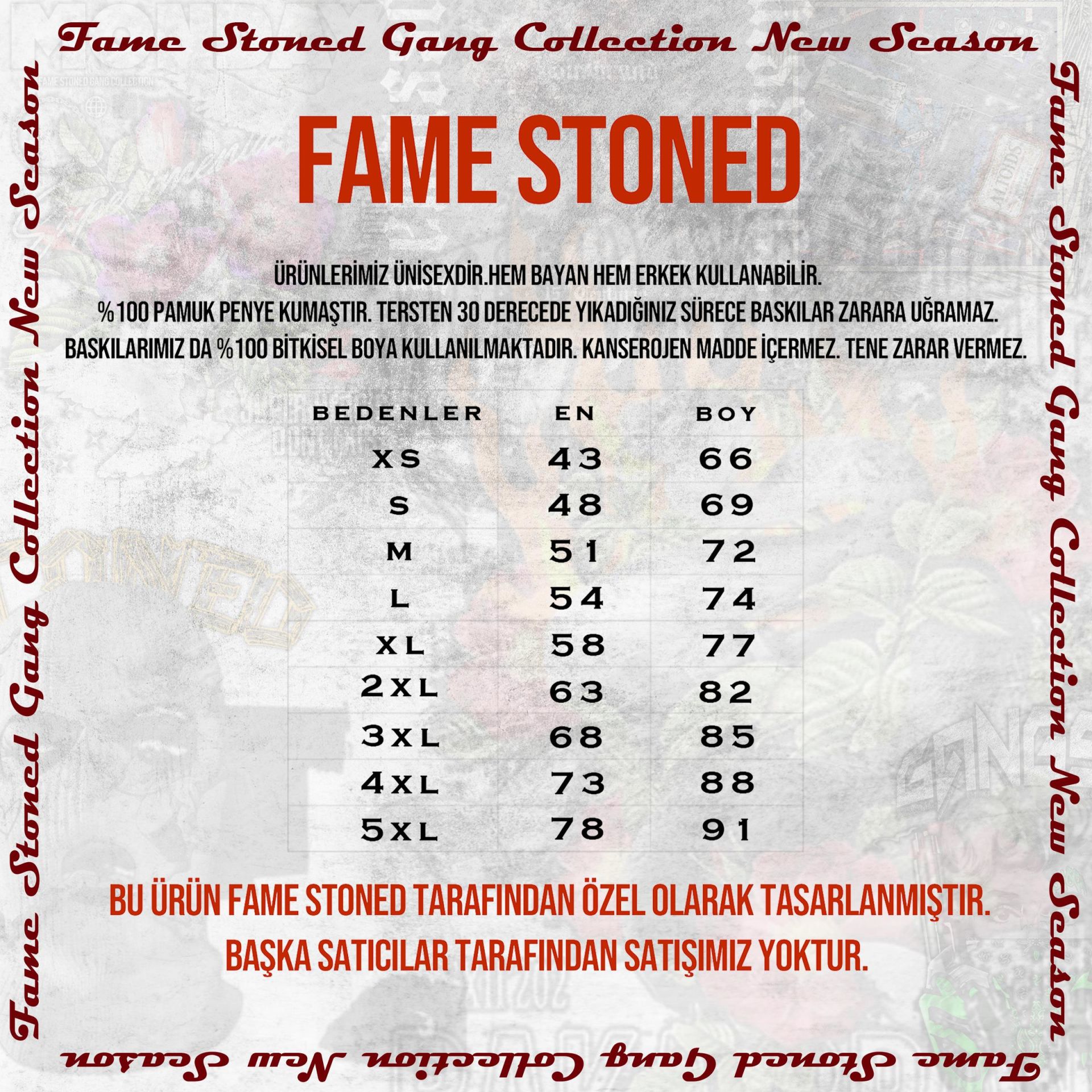 Yılan Baskılı Tişört ( Fame Stoned Gang Collection New Season Tshirt )