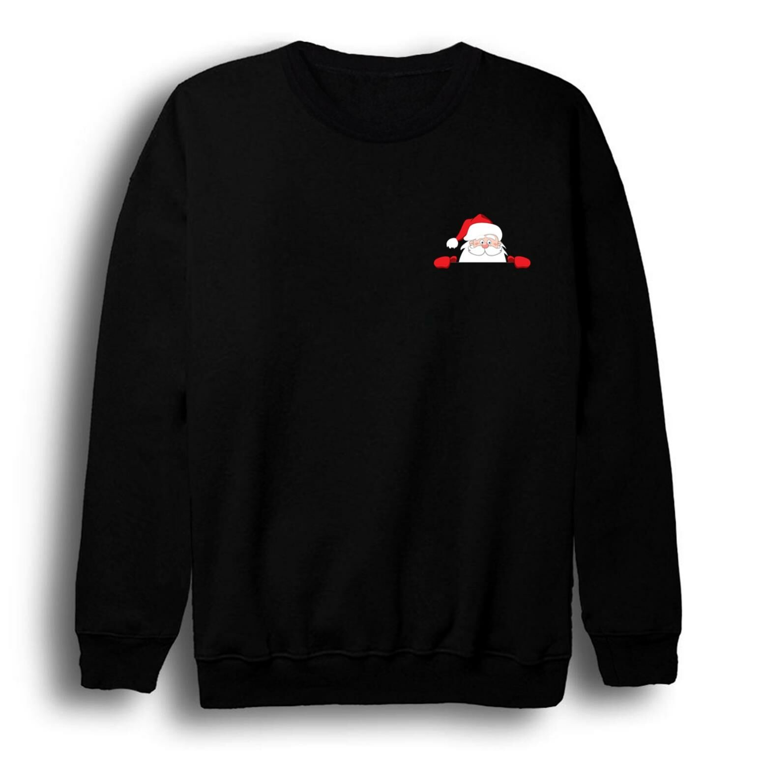 Noel Baba Christmas Yeni Yıl Baskılı Bisiklet Yaka Sweatshirt