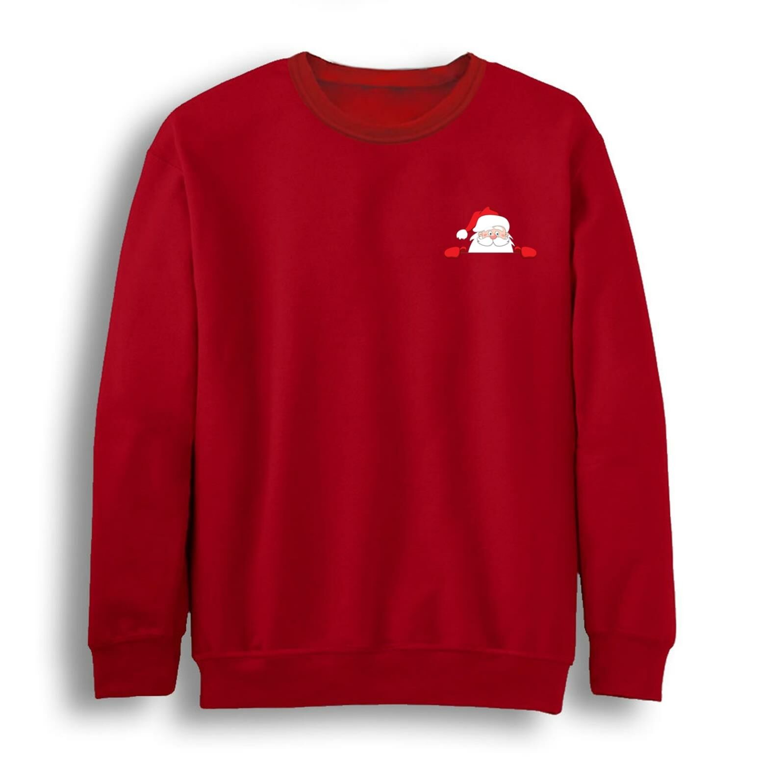 Noel Baba Christmas Yeni Yıl Baskılı Bisiklet Yaka Sweatshirt
