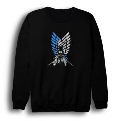 Attack On Titan Anime Baskılı Bisiklet Yaka Sweatshirt