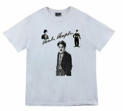 Charlie Chaplin Baskılı T-shirt