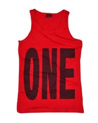 One Baskılı Sıfır Kol T-Shirt
