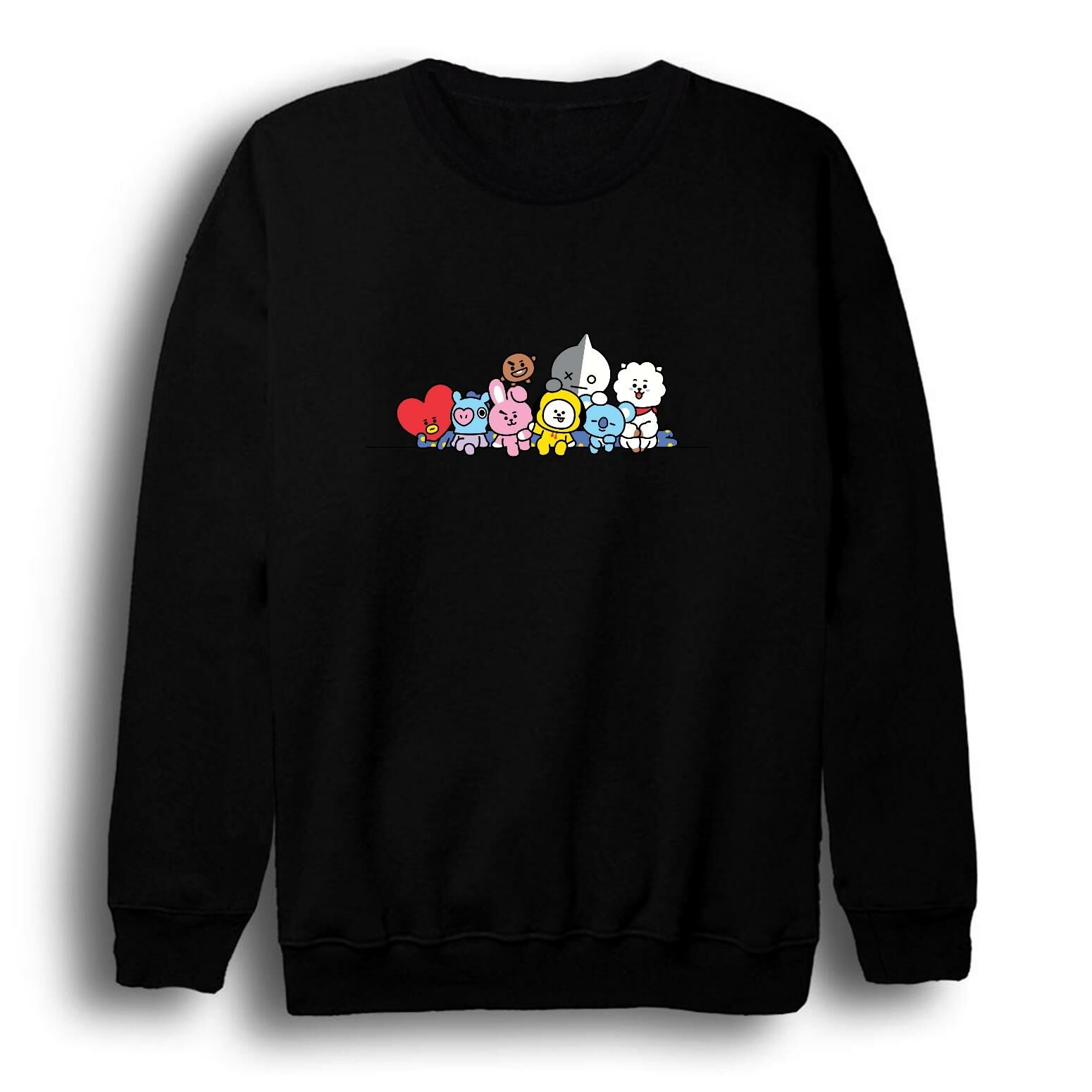 Bt21 Bts Anime Baskılı Bisiklet Yaka Sweatshirt