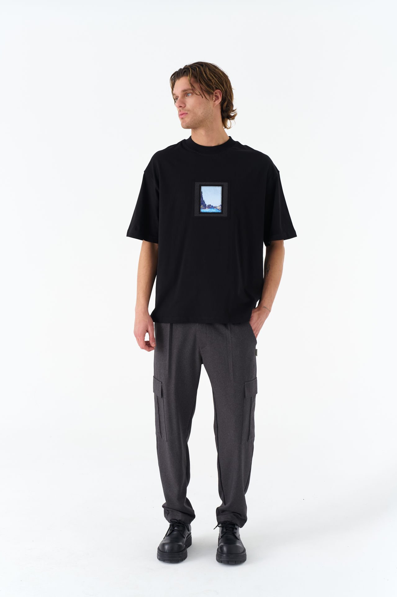 Vincent Van Gogh Baskılı Unisex Pamuk Nakışlı Siyah T-shirt