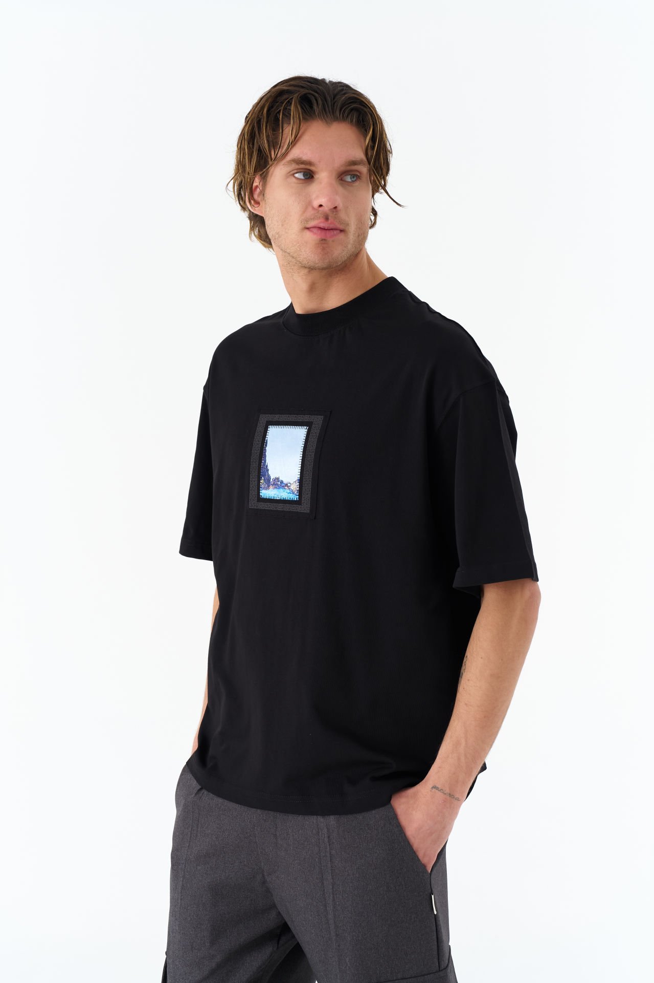 Vincent Van Gogh Baskılı Unisex Pamuk Nakışlı Siyah T-shirt