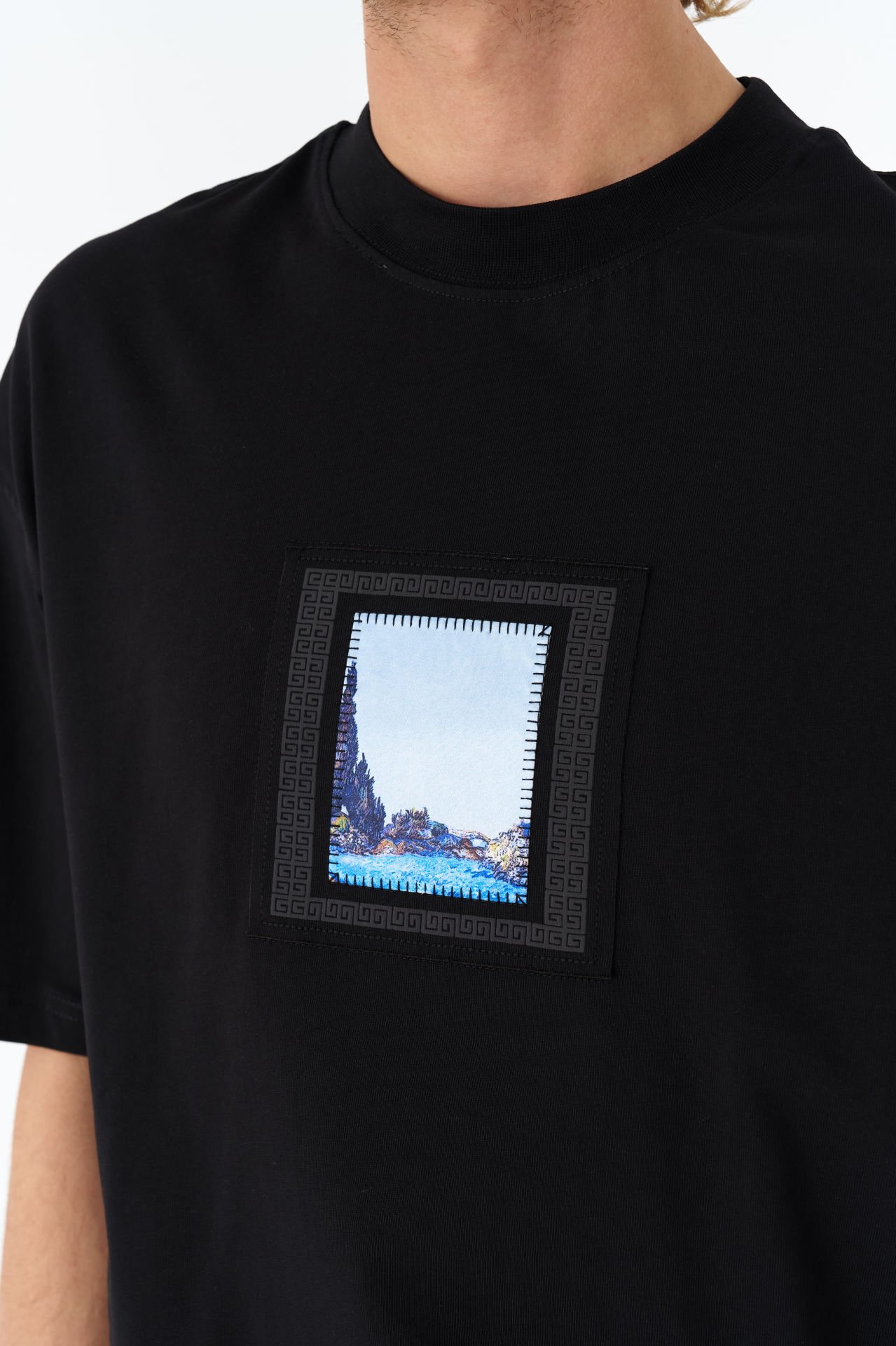 Vincent Van Gogh Baskılı Unisex Pamuk Nakışlı Siyah T-shirt