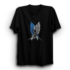 Attack On Titan Anime Baskılı Tshirt