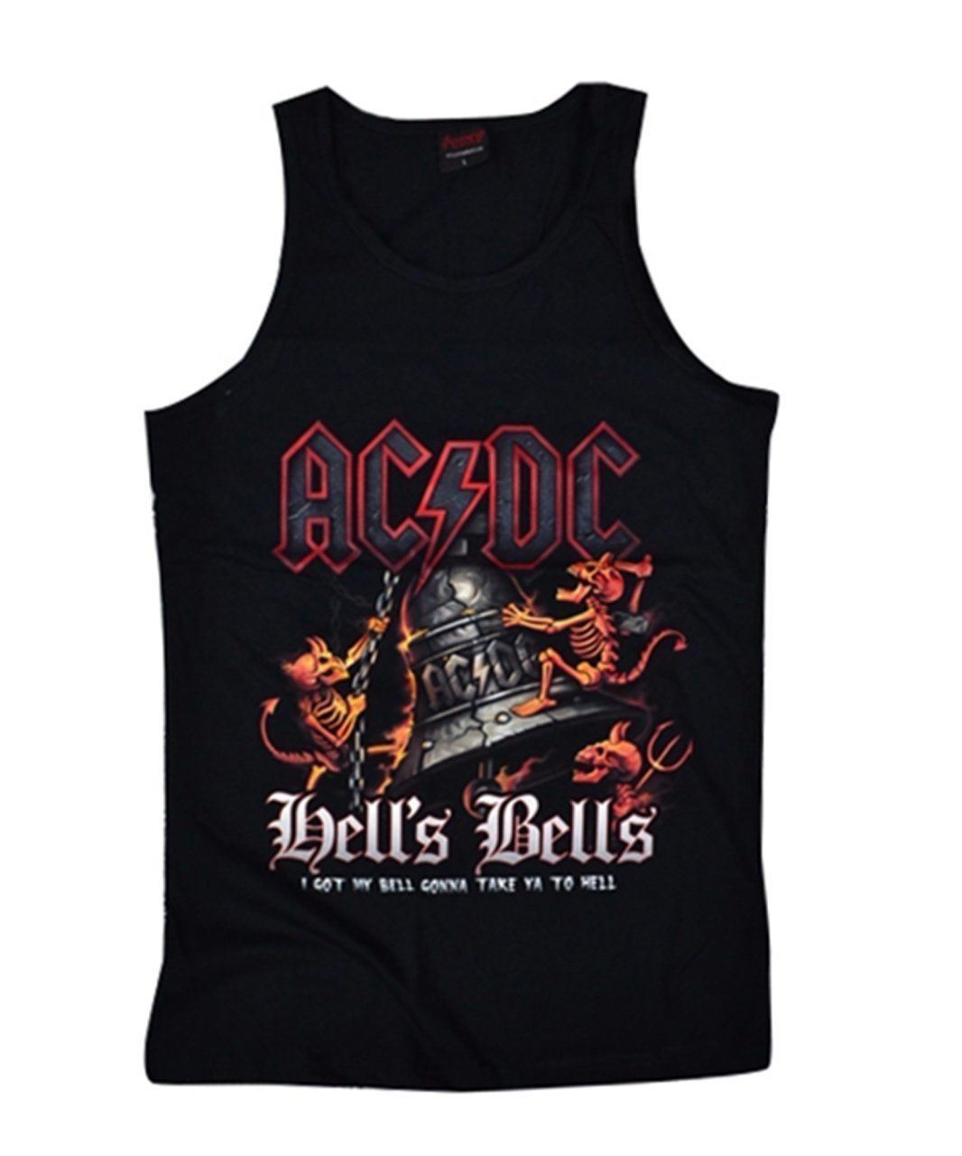 ACDC Baskılı Sıfır Kol T-Shirt
