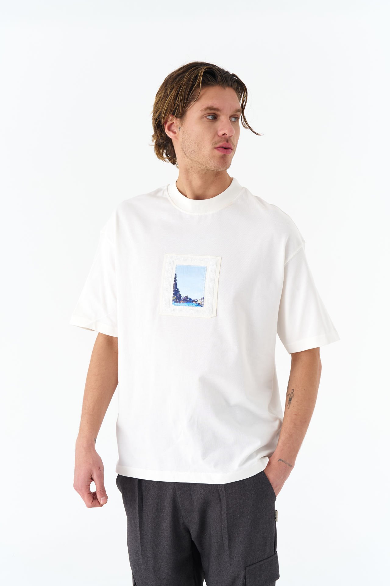 Vincent Van Gogh Baskılı Unisex Pamuk Nakışlı Beyaz T-shirt