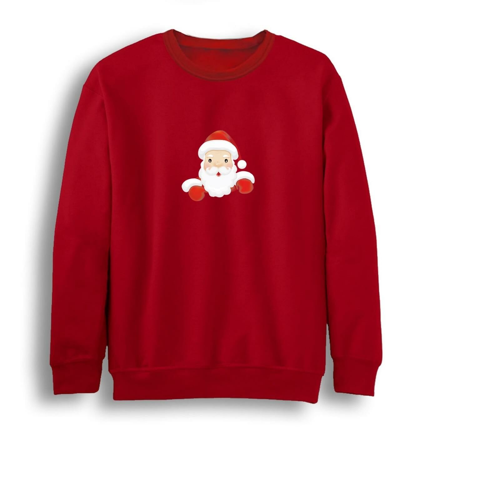 Noel Baba Christmas Yeni Yıl Baskılı Bisiklet Yaka Sweatshirt