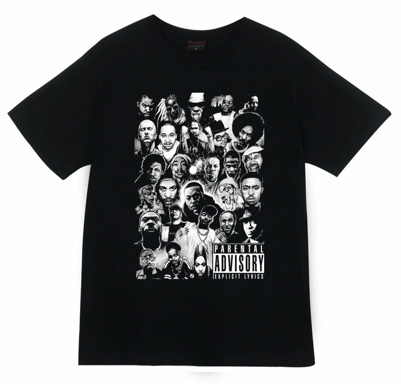 Hip Hop Songs Parental Advisory Baskılı T-shirt