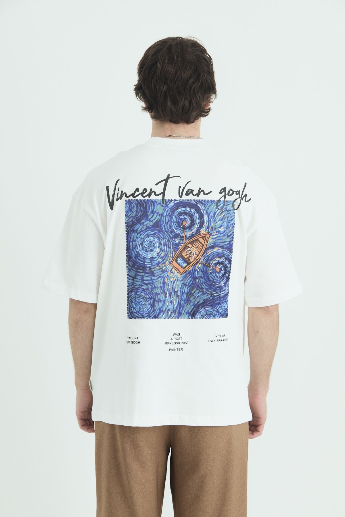 Vincent Van Gogh Baskılı Nakışlı Pamuk Unisex T-shirt