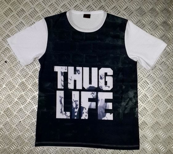 THUG LIFE Baskılı T-shirt