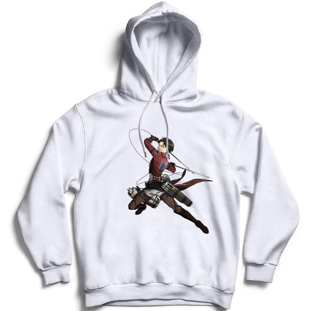 Attack On Titan Captain Levi Bask l Kapu onlu Sweatshirt XL BEYAZ