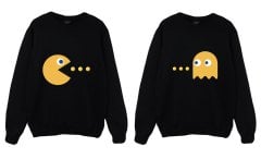 Pacman Baskılı Sevgililer Günü Özel Sweatshirt