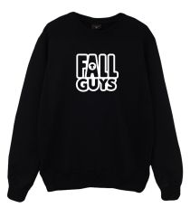 Fall Guys Oyun Baskılı Bisiklet Yaka Sweatshirt