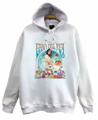 Lana Del Rey Baskılı Kapüşonlu Sweatshirt