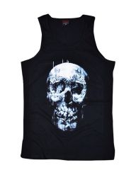 Kuru Kafa Baskılı Sıfır Kol T-Shirt