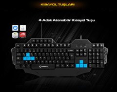 Everest Rampage KB-R01 US Makrolu Gaming Q Multimedia Klavye