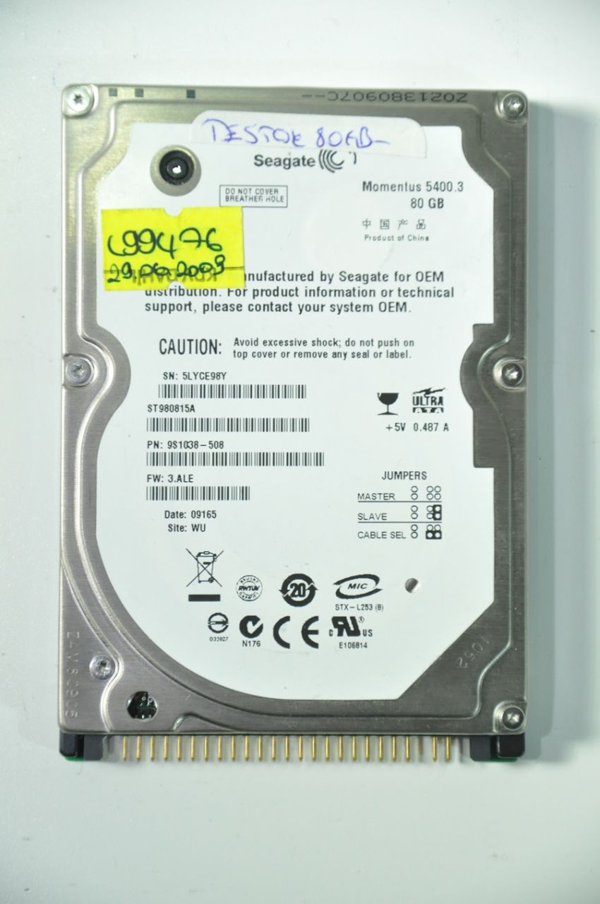 SEAGATE IDE 80GB ST980815A 2.5'' 5400RPM HDD