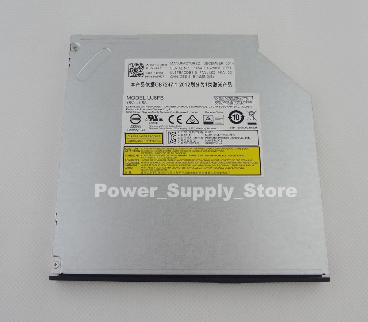 Panasonic UJ8FB 9.5mm SATA Internal Slim DL DVD CD RW Burner Drive