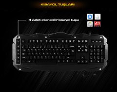 Rampage KM-R1 Siyah Kablolu Aydınlatmalı Standart OyuncuKlavye