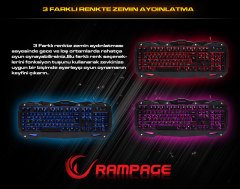 Rampage KM-R1 Siyah Kablolu Aydınlatmalı Standart OyuncuKlavye