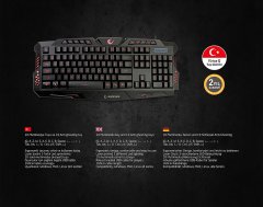 Rampage KM-R77 Siyah 3 Farklı Ledli Oyuncu Klavye