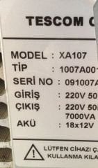 TESCOM XA-107 MODEL 7 KVA KGK Ups