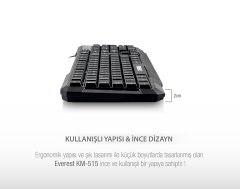 Everest Km-515 Siyah Usb Combo Q Standart Klavye
