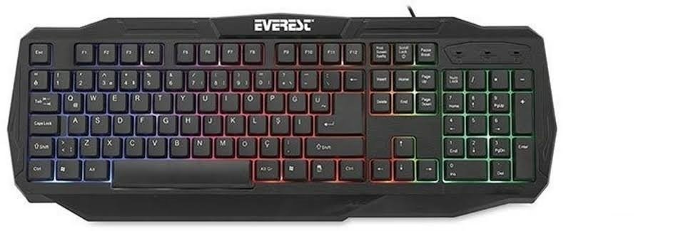 Everest KMX-86 Olivine Siyah Usb RGB Işıklandırmalı Oyuncu Q Multimedia Klavye
