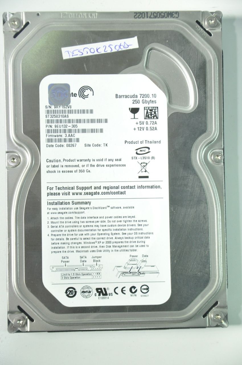 SEAGATE SATA 250GB ST3250310AS 9EU132-305 3.5'' 7200RPM HDD