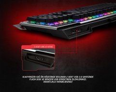 Rampage KB-RX92 COMMANDER Full RGB Ledli USB 2*Usb Hub Oyuncu Q Multimedia Aluminyum Mekanik Klavye