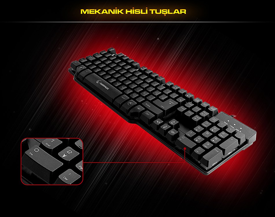 Rampage Kb-R88 Siyah Usb Mekanik Hisli Oyuncu Q Klavye