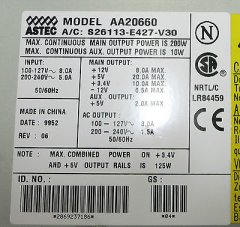 ASTEC AA20660 FSC S26113-E427-V30 Power Supply
