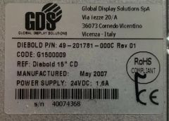 DIEBOLD 49-201781-000C OPTEVA 15'' LCD DISPLAY T13640