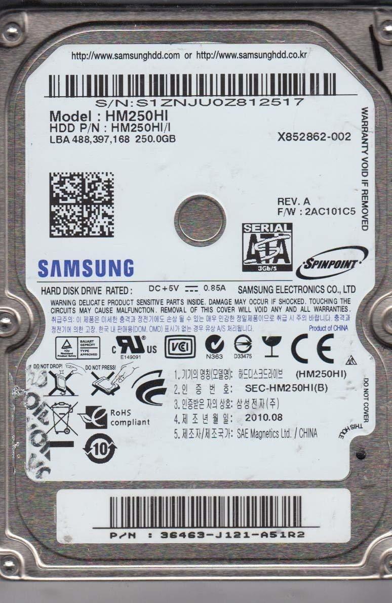 Samsung Spinpoint M7 HM250HI 250GB 5.4K 2.5'': SATA Laptop Hard Drive